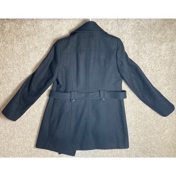 Womens Wool and Polyester Blend Croft  Barrow Coat Jacket Black Size S with Belt - Picture 2 of 8